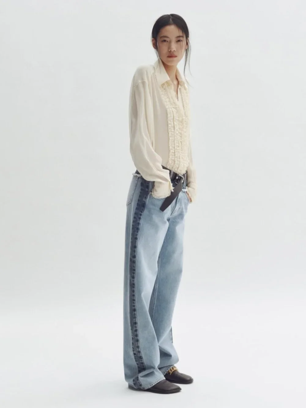 Stella McCartney x H&M Two-Tone Straight-Leg Jeans EU 38/ US 6 - Picture 3 of 16